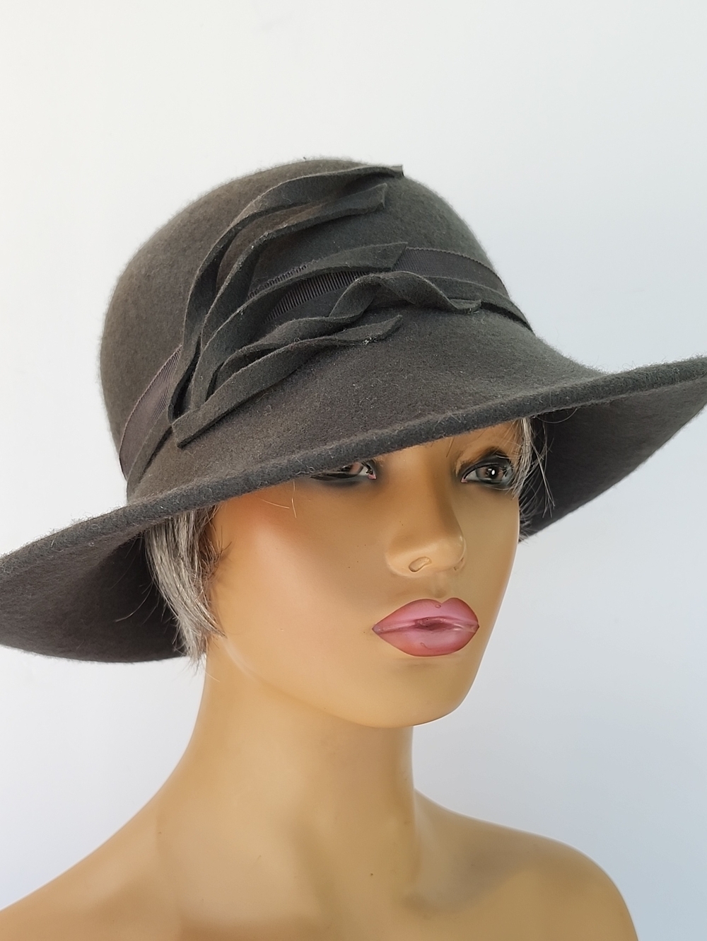 GIOVANNIO NEW YORK GREY WOOL FELT HAT
